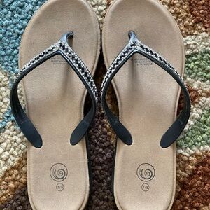 Elegant Black Rhinestone Sandals